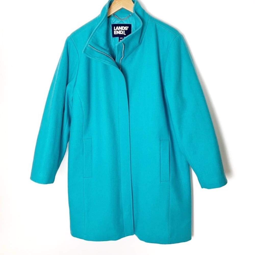 New w/o tags teal blue green insulated wool winter coat